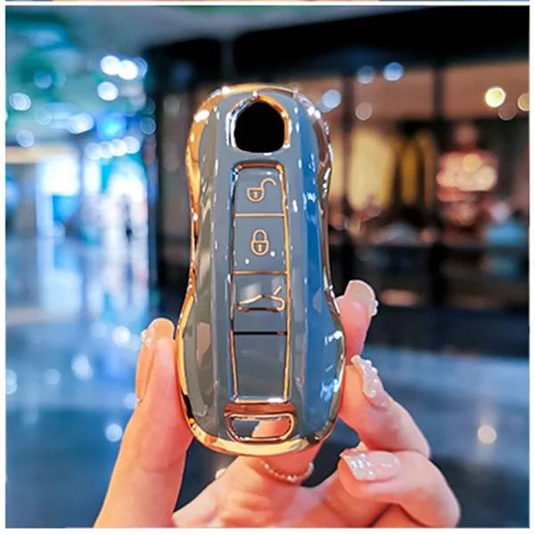 Fashion TPU Car Key Cover Case Shell for Porsche Panamera Carman Macann Bobst Cayenne 911 970 981 991 996 92A Keychain Accessori