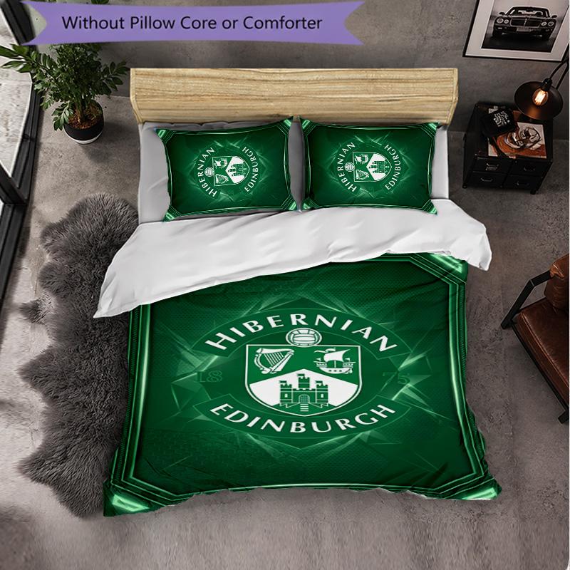 Biancheria da Letto a Tema Hibernian FC Set 3 Pezzi Copripiumino Biancheria da Letto Decorativa Per Stanza Adolescenti Decorazione Casa