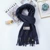 High-End Women's White Cashmere Wool Scarf Shawl - Winter 2025 Collection
