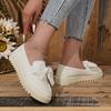Bow Thick-soled Loafers for Women, 2025 Autumn New British-style Plus-size Muffins with A Foot of Small Leather Shoes
