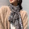 New Fashion Real Rex Rabbit Fur Scarves Winter Chinchilla Fur Scarf for Women