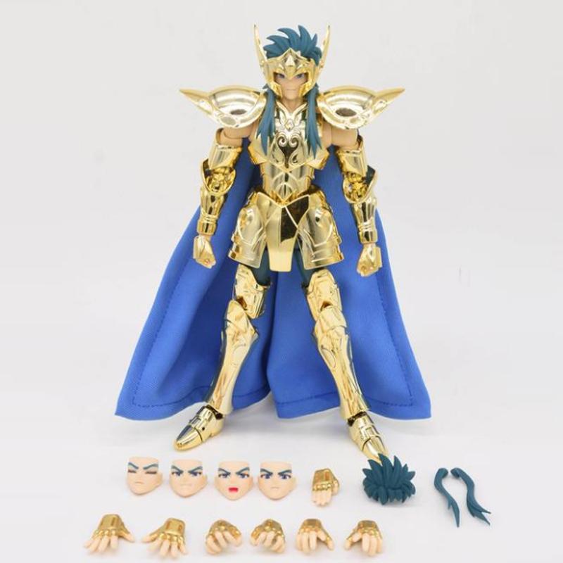 MST Saint Seiya Myth Cloth EXM/EX Metal Aquarius Camus With Hyoga Cygnus Head 24K Hades Gold Knights of the Zodiac Action Figure