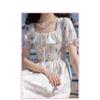 Orchid Dress Square Neck Small Fresh Floral Dress Mori 2026 Printed Bubble Sleeve First Love Fairy Short Sleeve Dress Summe