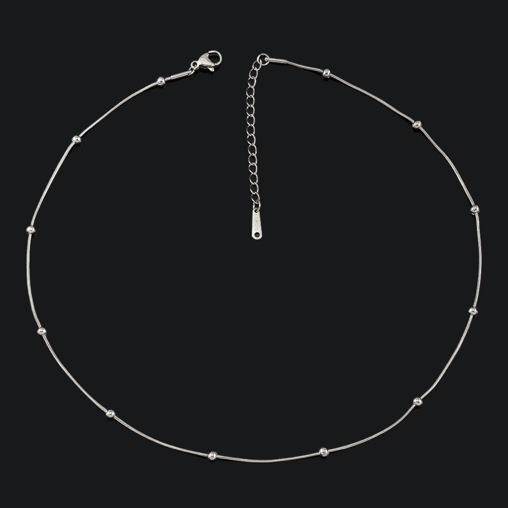 

2pcs 5pcs 40cm Stainless Steel Round Snake Beaded Chian with Ball Bead Lobster Clasp Extended Chains DIY Necklace Jewelry Making 2pcs