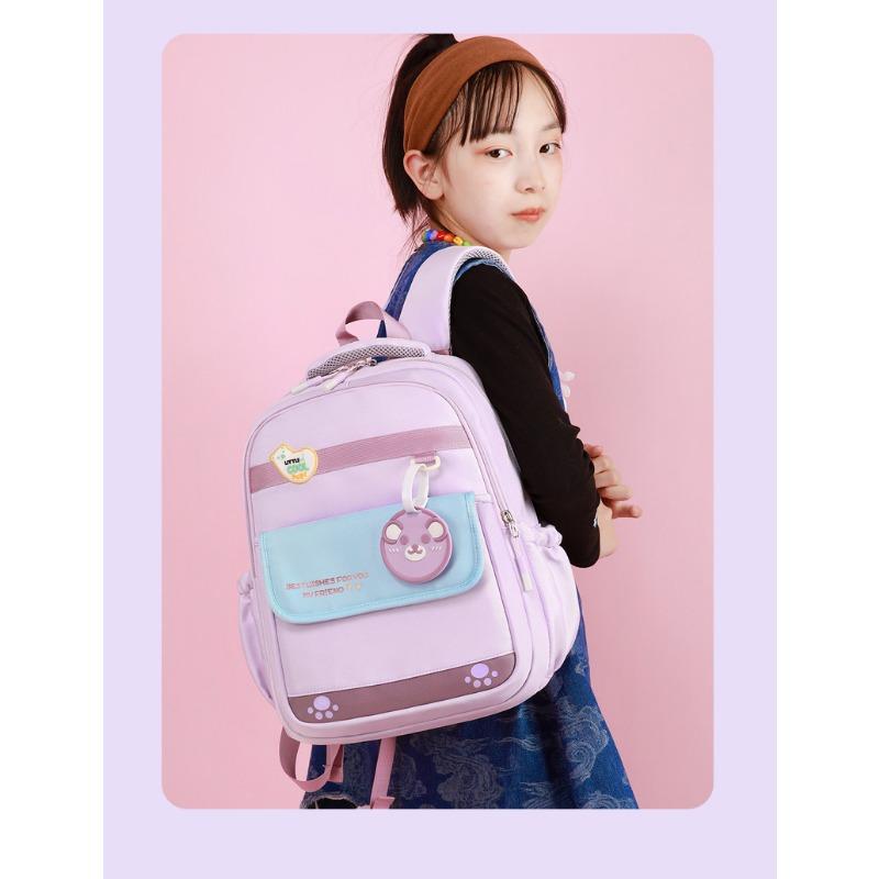 

The new schoolbag is high-value, fresh and sweet, contrasting colors, backpack, kindergarten level 1-3 large-capacity backpack.