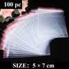 100 Pcs/Pack Small Zip Lock Plastic Bags, Reclosable Transparent Bag, Shoe Bag Vacuum Storage Bag, Poly Clear Bags Thickness 0.05mm