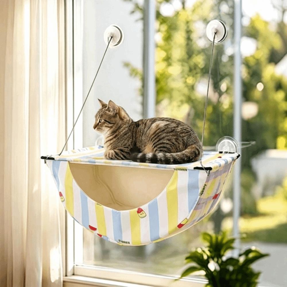 Suction Cups Hanging Cat Perch Heavy-Duty Window Cat Bed Space-saving Cat Hammock Pet Supplies