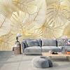 3d Stereo Tropical Rain Forest Wallpaper Golden Banana Leaf Wall Mural Living Room Bedroom Wall Papers