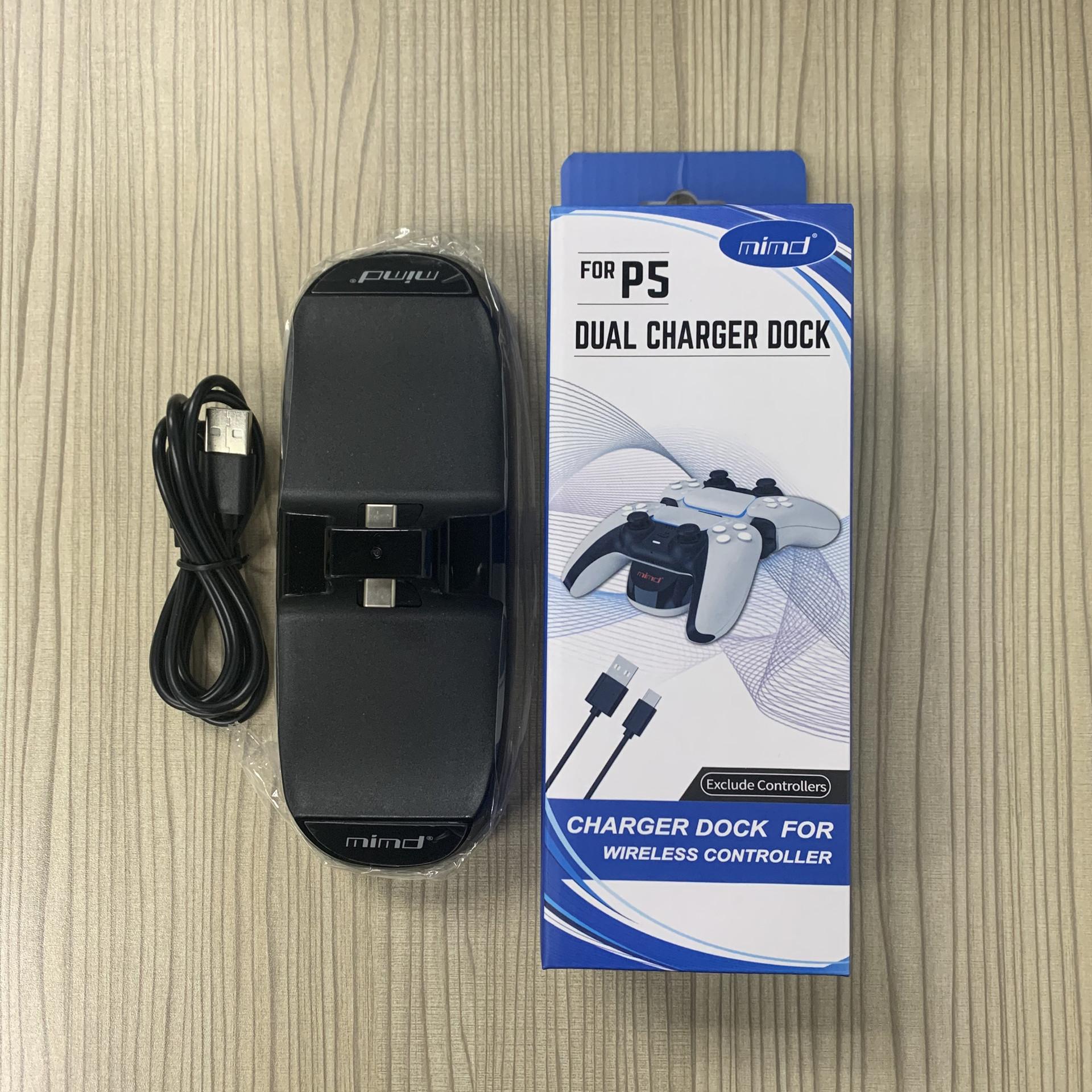 

Зарядное устройство для контроллера, док-станция для беспроводного контроллера, зарядная станция для двух контроллеров, подходит для контроллера Sony PS5 с зарядным кабелем Type-C 18*6.5*3cm