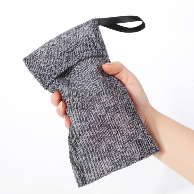 Reusable Soap Holder Exfoliating Mesh Soap Pouch Bath Accessories Hanging Loop for Space Saving Durability Nylon Mesh