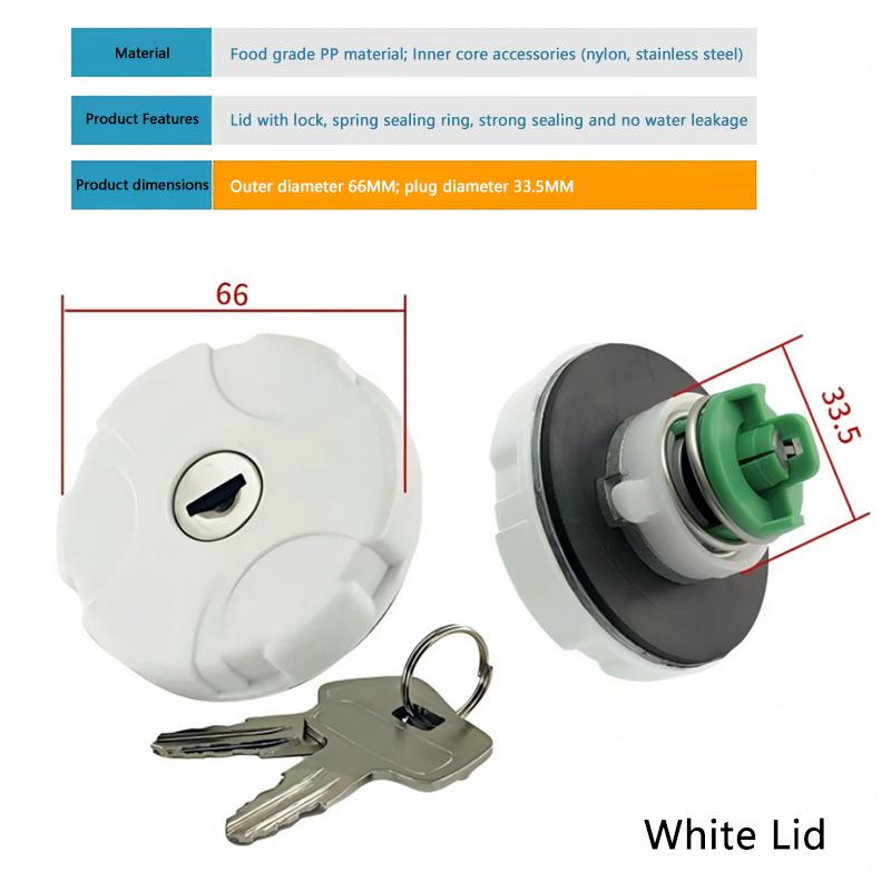 For Fiamma RV Locking Water Filler Cap & Keys Replacement Parts Caravan Motorhome Accessories 98658-001
