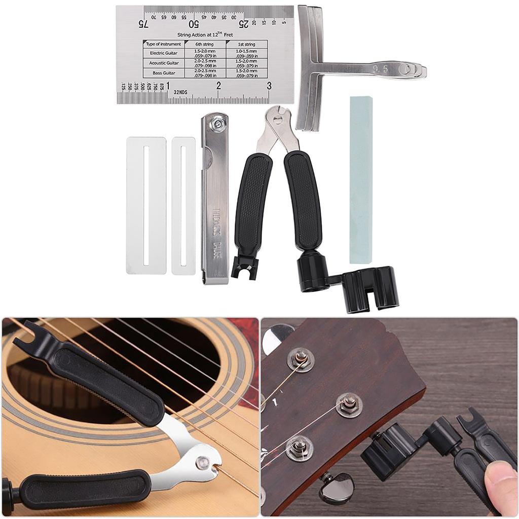 Guitar Tool Set Including Sander Radius Gauge String Action Ruler Fingerboard Guards