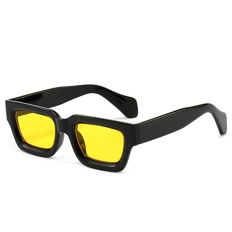 Retro concave small frame square sunglasses trendy street fashion UV protection outdoor riding unisex stylish