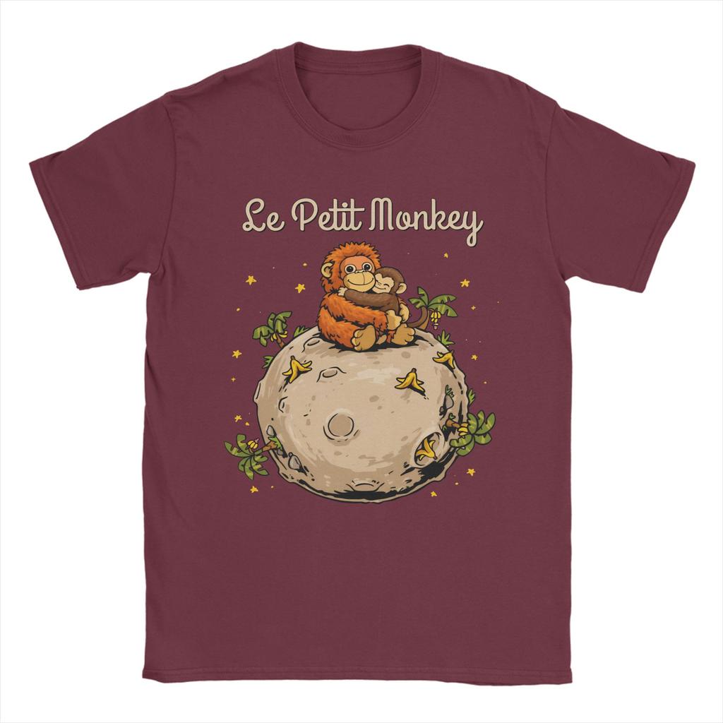 Cartoon Punch Monkey und OranMama T-Shirt Unisex Damen Reine Baumwolle Freizeit-T-Shirts Kurzarm Oberteile Übergröße