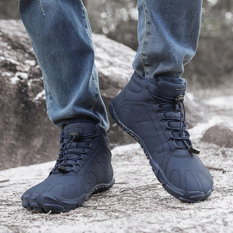 Fashion Winter Booties Men Snow Bare Foot Casual Shoes Outdoor Work Shoes Ladies Warm Fur Men Ankle Shoes Snow Boots