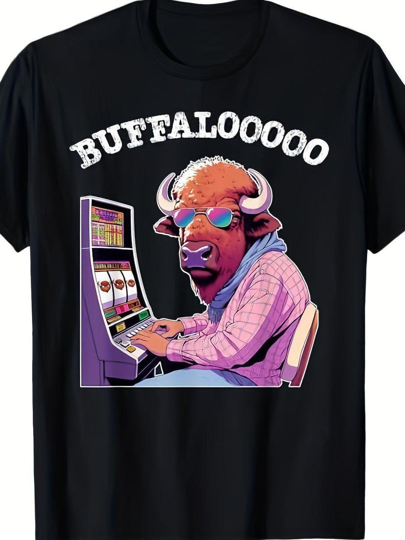 

Lucky Buffalo Casinoo Slot Machine Buffalooooo Gamblingg T-Shirt M