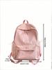 Fashion Casual Solid Color Student Backpack Foldable Multi Compartment Large Capacity Backpack Suitable for Daily Campus Life