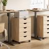 Mobile Office Pedestal, 5 Drawers, Wood, 40 x 40 x 67 cm, Oak