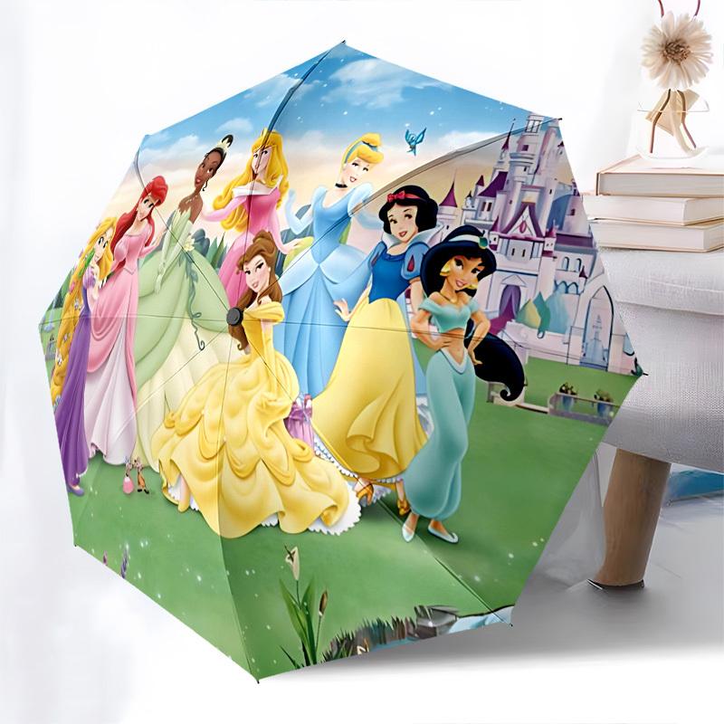 Princesses Castle Themed Automatic Opening and Closing Umbrella, Brightly Colored 8-rib Portable Umbrella, Suitable for Men and Women, A Per