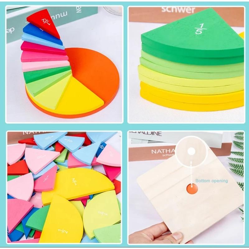 Brüche Mathe Lehrmittel Runde Form Instrument Kinder Montessori Frühe Bildung Mathe Entwicklungsspielzeug Geschenke