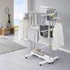 Portable Wing-Type Storage Airer Floor-standing Three-tier Stainless Steel Clothes Hanger Foldable Clothes Drying Rack