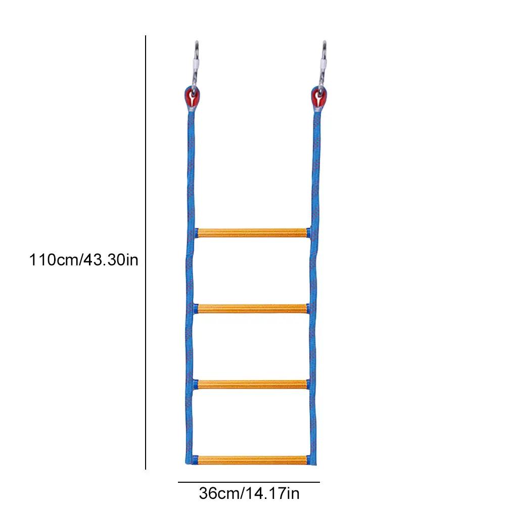Launching Ladder Boat Rope Ladder Folding Auxiliary Marine Rope 3/4/5 Step Portable Rope Boarding Ladder for Inflatable Boat