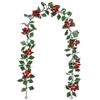 Artificial Red Berry Christmas Wreath & Greenery Ornaments for Home Decor