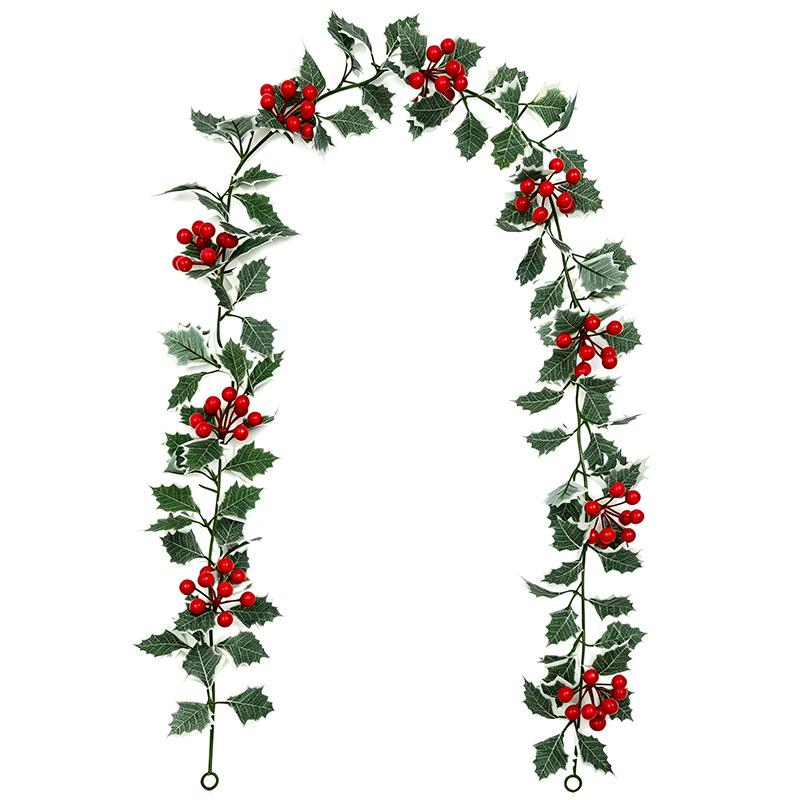 Artificial Red Berry Christmas Wreath & Greenery Ornaments for Home Decor