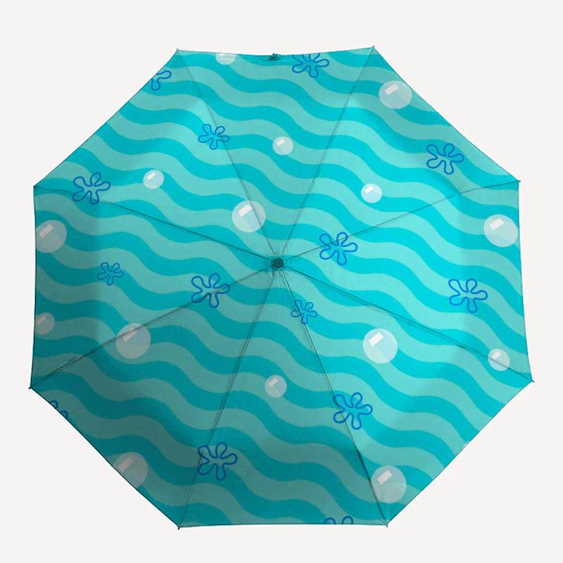 1pc Ocean Waves Bubbles Pattern Umbrella with Plastic Handle,Suitable for All Seasons Home Travel Outdoor UmbrellaM1394