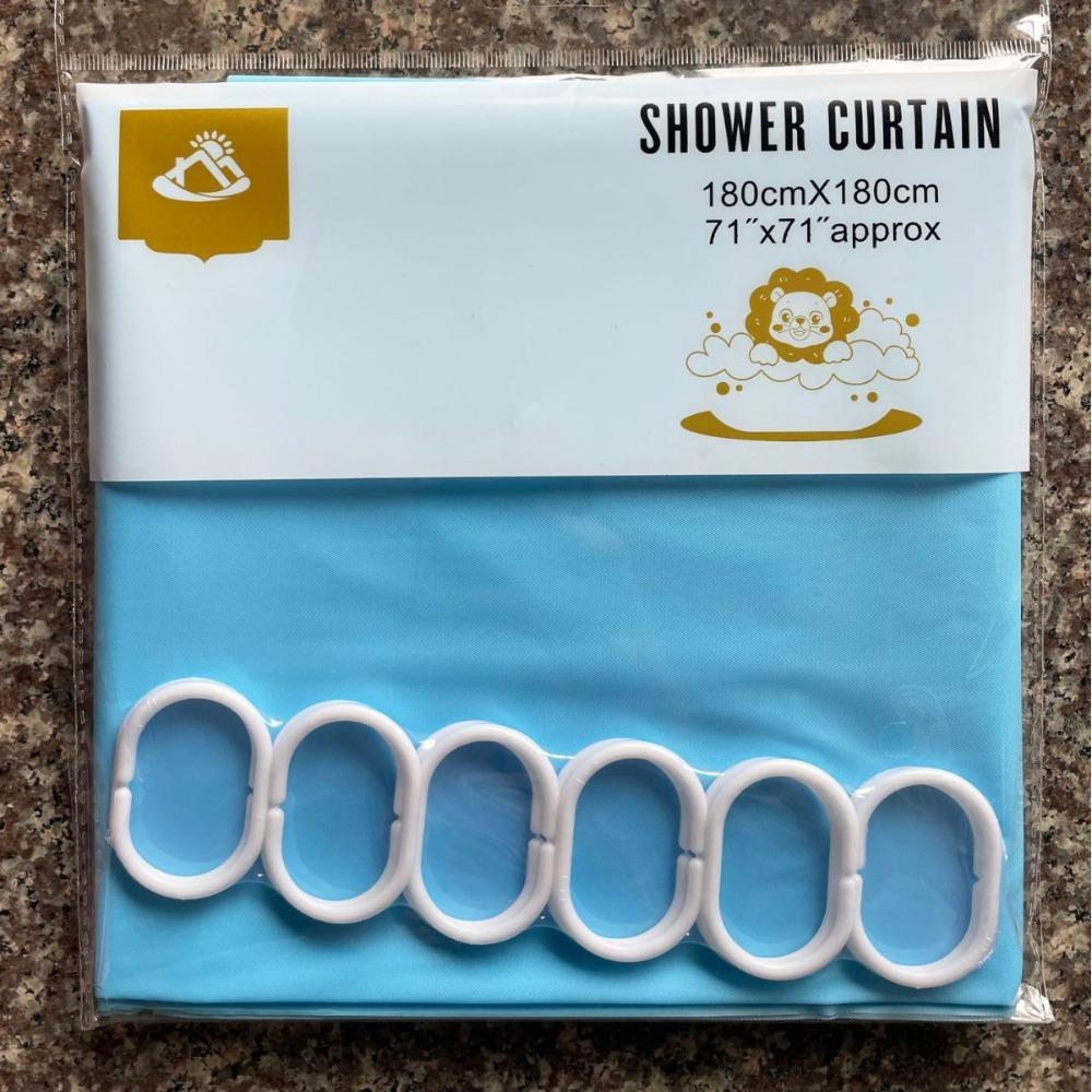 1PC PEVA Waterproof Shower Curtain Thickened Solid Color No Holes Bathroom Privacy Partition Bath Curtain Bathroom Curtain