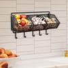 Garlic Ginger Storage Basket for Household Restaurant Farmhouse Black 2 Grids