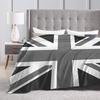 Custom Union Jack Flag Throw Blanket Ultra Soft Cozy Fleece Blankets Portable Lightweight Flannel Blanket for Bed Sofa