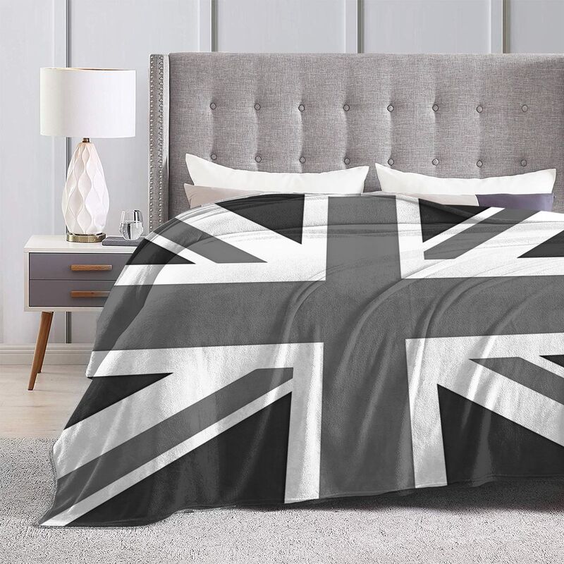 Custom Union Jack Flag Throw Blanket Ultra Soft Cozy Fleece Blankets Portable Lightweight Flannel Blanket for Bed Sofa