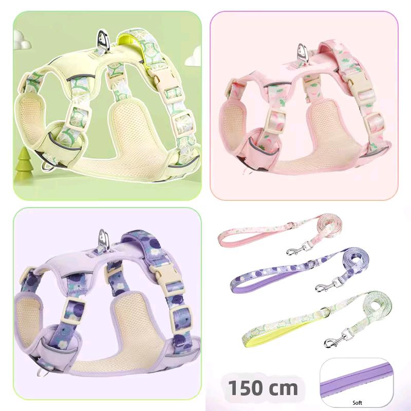 Dog Harness and Leash Set for Large Dogs Heavy Duty NoPull Service Dog Vest with Dog Seat Belt Reflective Adjustable Pet Harness