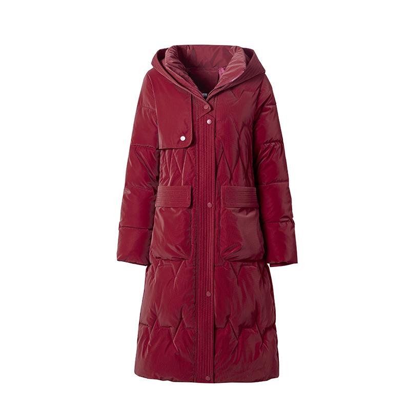 Down Cotton-padded Jacket Women's Long Knee-length Winter Korean Version of Cotton-padded Jacket Slim and Thick Cotton-padded Women's Coat