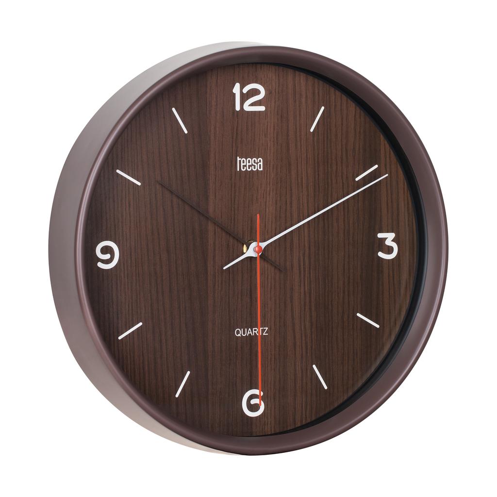 Classic Quartz Wall Clock, 30 Cm, Dark Brown