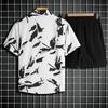 Men's Summer Ice Silk Quick-Dry Short Sleeve Shirt & Shorts Set - Trendy Casual Beachwear