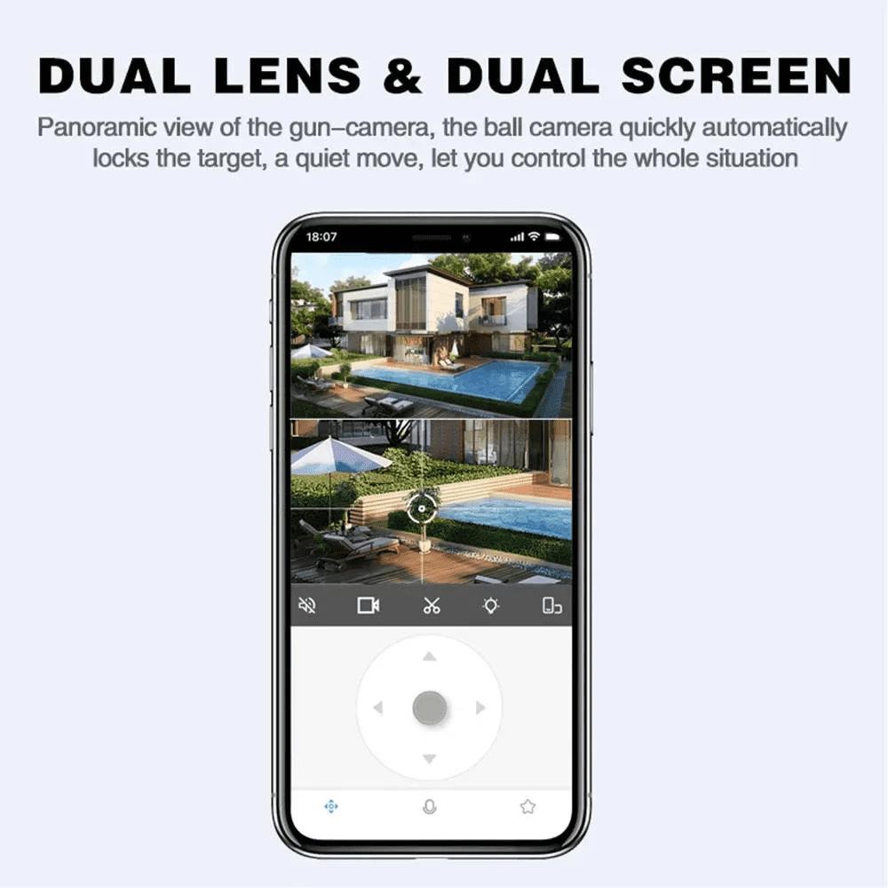 2025 Yeni WIFI Kamera PTZ 4K 8MP Çift Ekran Dürbün AI Vücut Otomatik Takip CCTV Güvenlik Akıllı Dış Mekan Gece Görüşlü İzleme