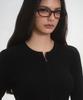 MUSINSA STANDARD WOMAN Women'S Ribbed Slim Round Neck Knit Zip-Up [Black]