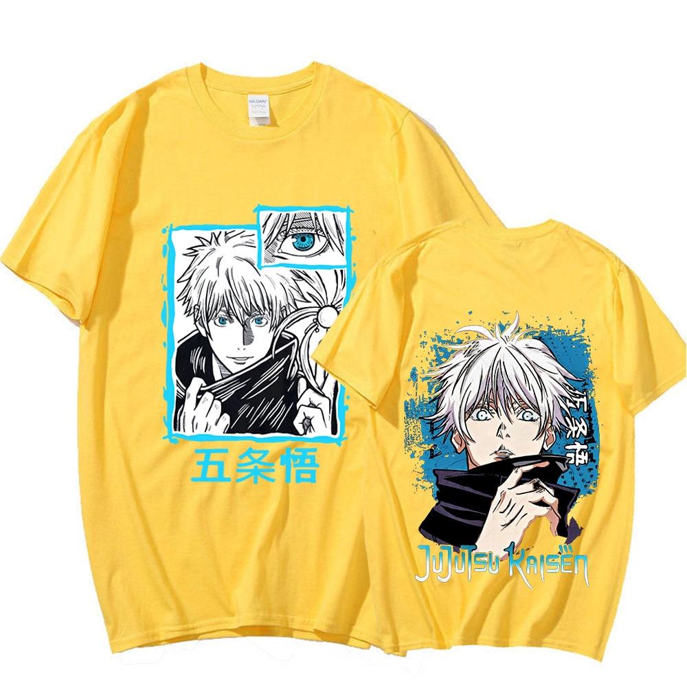 Anime Jujutsu Kaisen Satoru Gojo Graphic Print T-shirt Unisex's WoUnisex O-Neck Short Sleeve Cotton T Shirt Oversized Streetwear