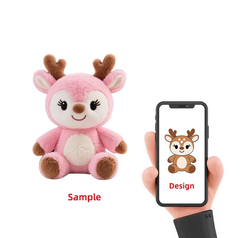 CE/ASTM Manufacturers Hot Selling Custom Cute Christmas Elk Fluffy Toy Custom Peluches Stuffed Animal Toys for Kids Custom Size