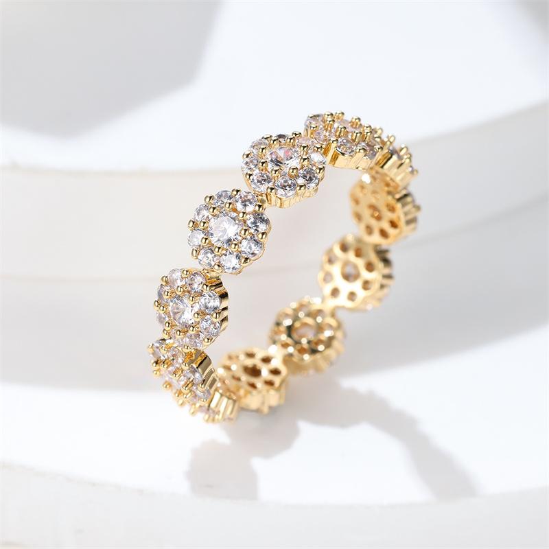 

Luxury Female Charm White Zircon Ring Yellow Gold Color Rings For Women Crystal Stone Engagemen 11