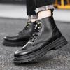 Autumn New Retro Martin Boots Medium Waterproof Boots British Style Short Boots