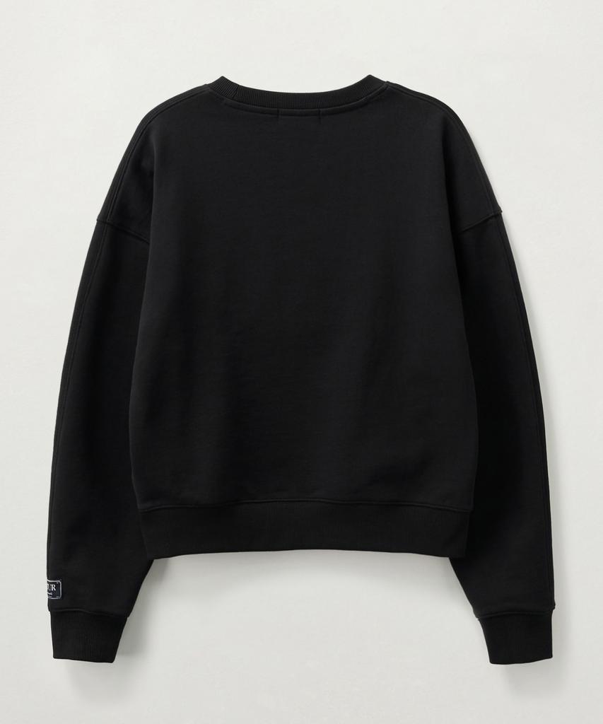Seteo (W) Classic Logo Crop Sweatshirt Black Pink