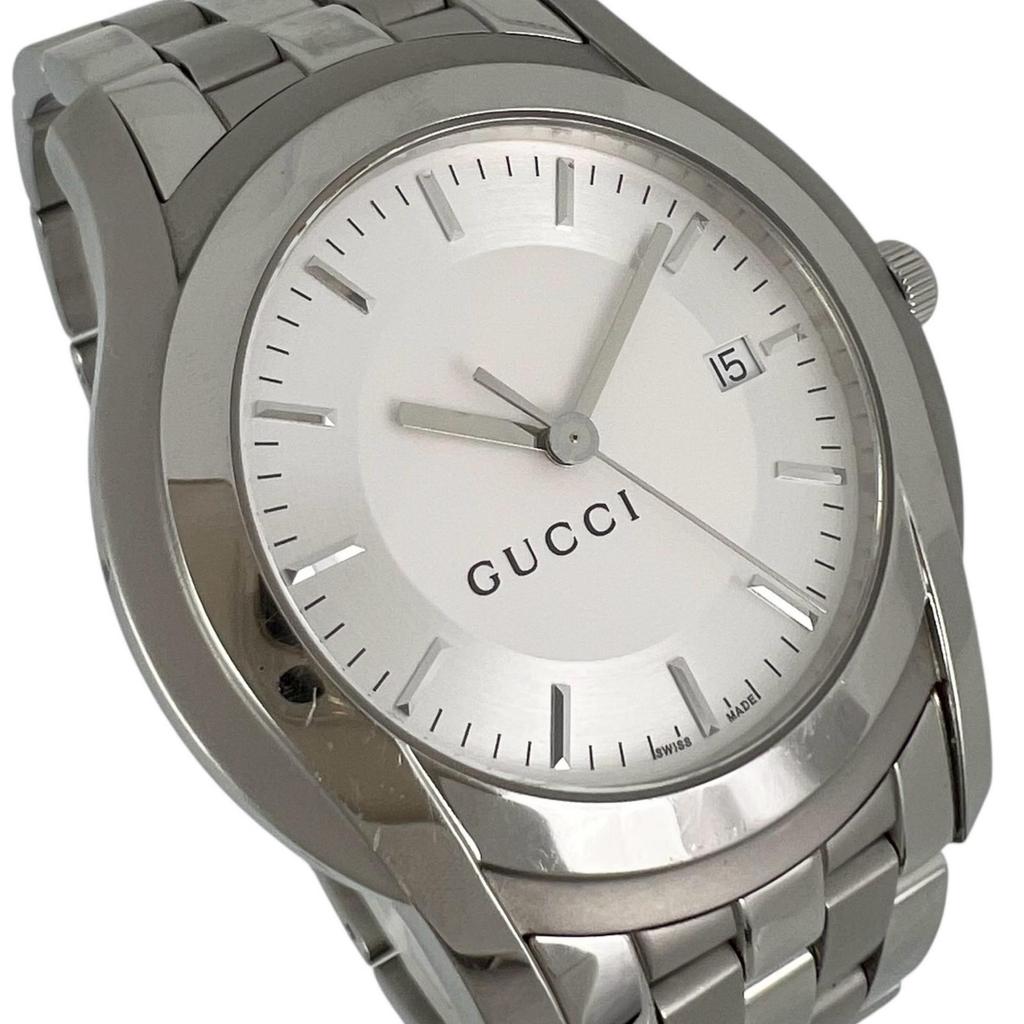 Gucci G Class Watches 5500XL whiteDial Stainless Steel Quartz Analog Display Mens Used