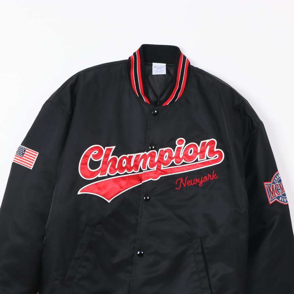 Champion Action Style EcoMade Embroidered Snap Men's THERMOLITE(R) Appliqué Jacket, Black, C3-A621