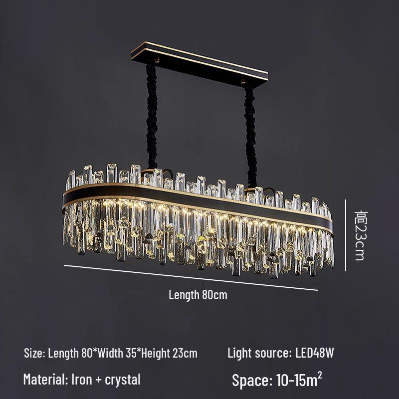 High-End Crystal Chandelier for Modern Spaces - Black, Luxury Lighting for Living Room, Bedroom, Bar, Restaurant, or Villa