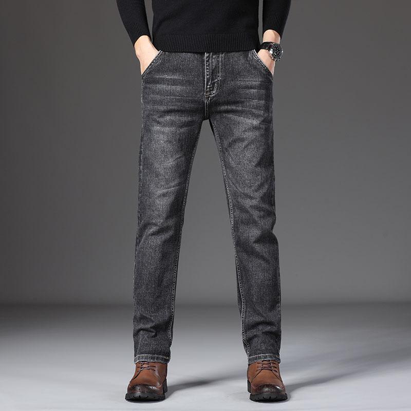 Jeans Homme Mode Stretch Coupe Slim Jambe Droite - Pantalon Long Polyvalent Léger Nouveau Style