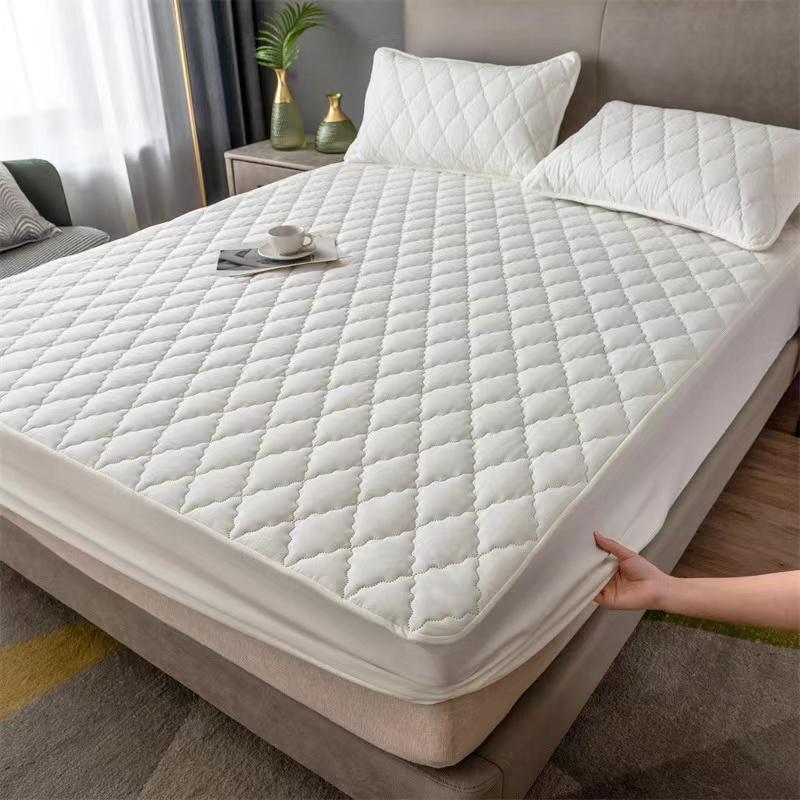 King Queen Size Anti -Mites Soft Comfortable Bed Cover Solid Color Waterproof Mattress Cover Not Including Pillowcase