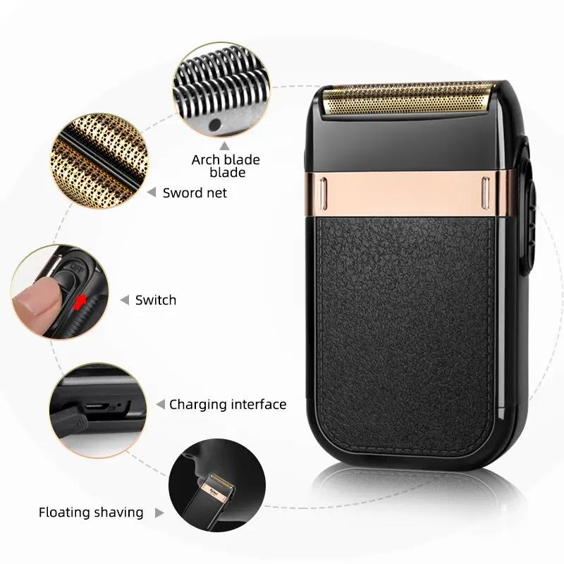 Electric Shaver for Men Twin Blade Waterproof Reciprocating Cordless Razor USB Rechargeable Shaving Barber Trimmer